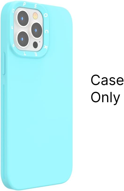 PopSockets iPhone 13 Pro Phone Case with MagSafe, Wireless Charging Compatible, Light Blue - Butterfly Pea Blue