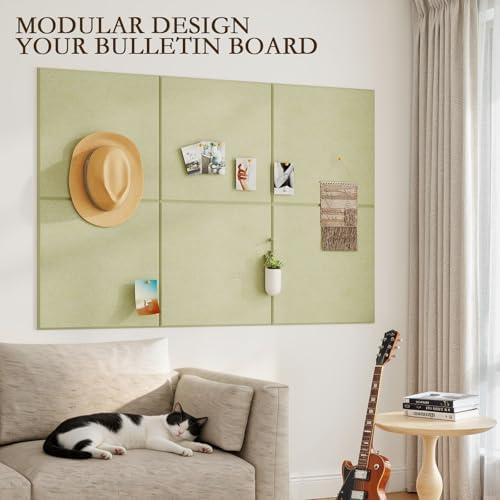 JBER Cork Board Alternative, 6 Pack 36" x 24" Felt Board, Grass Green