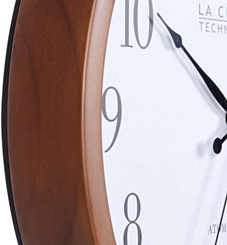 La Crosse Technology Atomic Analog Wall Clock, Wood, 12.80" (404-50447)
