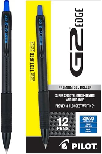 PILOT G2 Edge Blue Pens, 12ct box, Fine Point 0.7 mm