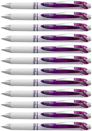 Pentel EnerGel Pearl Deluxe RTX Retractable Liquid Gel Pen, (0.7mm), Accent, Violet Ink, Box of 12 (BL77PW-V)