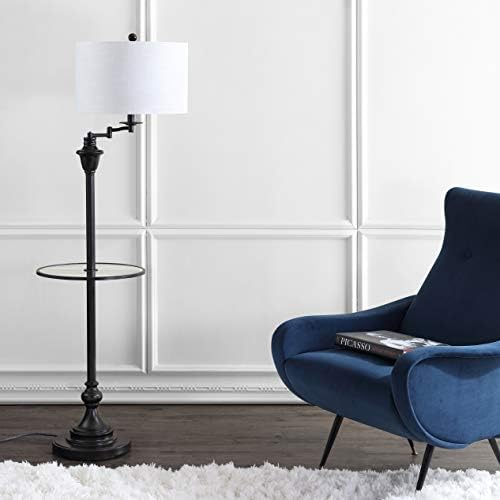 JONATHAN Y Cora 60" Metal Swing Arm Floor Lamp, Oil Rubbed Bronze/Clear