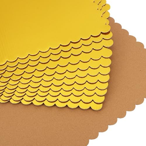 50 Pcs Gold Cake Boards, 14 x 10 Inch Rectangular