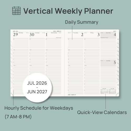 POPRUN Planner 2026-2027, Large-8.5" x 10.5", Academic Weekly Planner