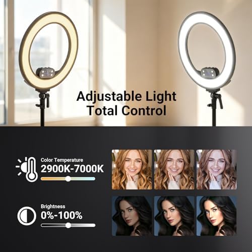 NEEWER RB18B 18" Ring Light, Wireless Professional Edge Lit Lighting