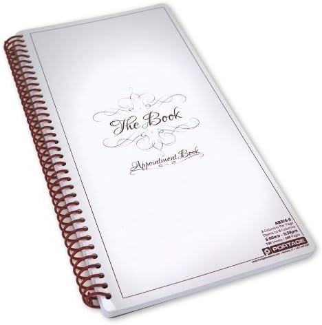 Portage Notebooks Appointment Book – Large 7" x 13.5" Undated Planner for Daily Scheduling - 3 Column Professional Daily Planner Undated for Office, Home, or Salon Use