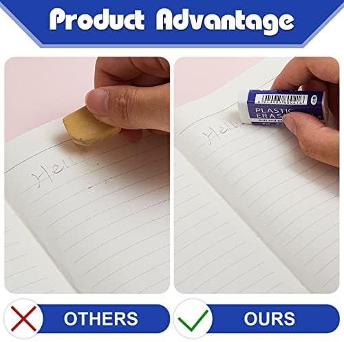 Lewtemi 100 Packs White Erasers Bulk Large Block Pencil Erasers for Kids Back to School Supplies Gifts Students Classroom Office Art Drawing