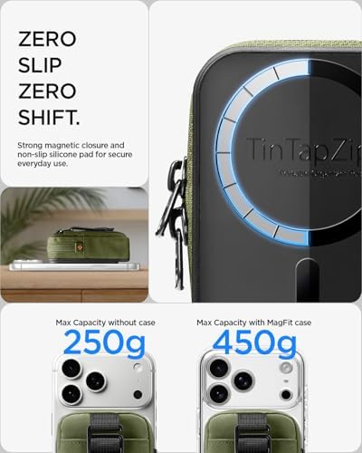 Spigen for MagSafe Wallet Magnetic Pouch Organizer, Tintap Zip V2 MagFit
