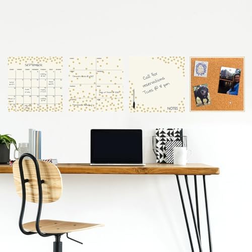 Wall Pops WPE1503 Gold Confetti Organization Kit, White & Off-White