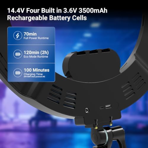 NEEWER RB18B 18" Ring Light, Wireless Professional Edge Lit Lighting