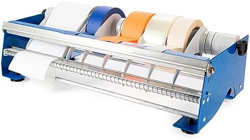 IDL Packaging 18" Manual Label and Tape Dispenser, 2" and Up Core Size, Adjustable Roll Width - Tabletop & Wall-Mounted Multi Roll Holder - Industrial Grade Steel Construction