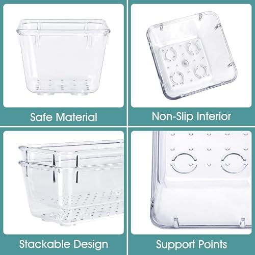 25 PCS Clear Plastic Drawer Organizer, Makeup Organizers and Storage Bins