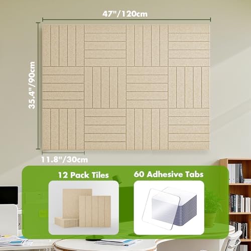 48" x 36" Large Felt Bulletin Board 1/2" Thick, Tan