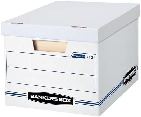 Bankers Box 20-Pack Basic-Duty File Storage Box with Lid, Letter/Legal