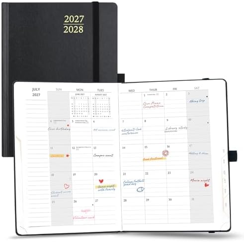 POPRUN Monthly Planner 2027-2028, 6.25" x 8.5", 18-Month Calendar Book