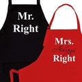 Prazoli Products Black & Red Apron Set - Bridal Shower Gifts | Mr and Mrs Aprons | Mr and Mrs Apron | His and Hers Aprons 50th Wedding Gifts