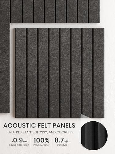Bumusty 36"x 24" Large Felt Bulletin Board Tiles,Charcoal Gray