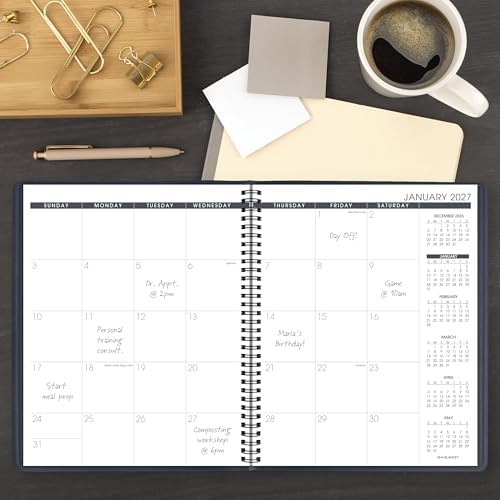 AT-A-GLANCE 2027 Planner, Monthly, 15-Month Jan-Mar, 9" x 11", Unruled Daily Blocks, Navy (702602027)