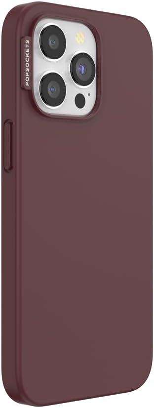 PopSockets iPhone 15 Pro Max Phone Case with MagSafe, Wireless Charging Compatible, Burgundy - Oxblood