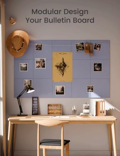 Fluxynara Felt Bulletin Board & Cork Board Alternative, Soft Periwinkle