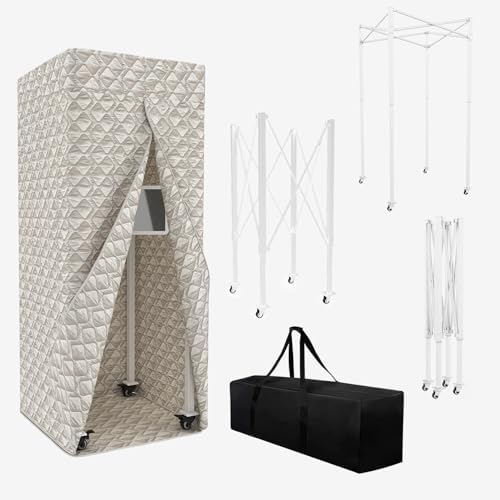 Portable Foldable Recording Vocal Booth Studio Equipment for Crisp Dry Echo Free Vocals at Home & On the Road - Easy to Assemble & Travel Bag Included (Standard, Off-white)