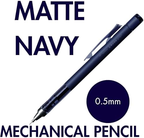 Tombow Mechanical Pencil 0.5mm, Navy & Gray with Eraser Refills Set