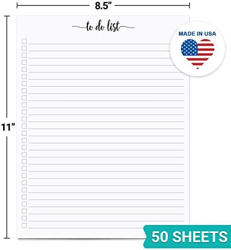 321Done To Do List Notepad, Letter Size 8.5x11, 50 Sheets, Wide Ruled