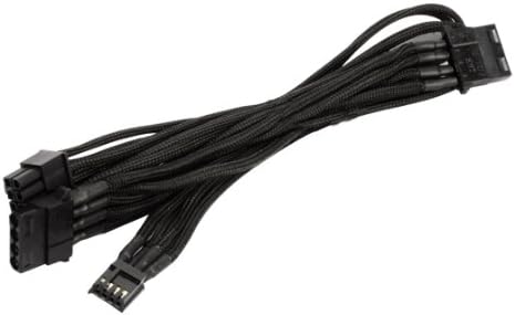 SilverStone Black Sleeved PSU Cable for Three 4-Pin Molex & One 4-Pin Floppy adapter PP06B-3PER10F