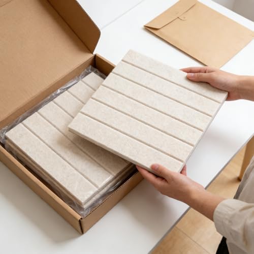 Cork Board Alternative for Walls, 36" x 24" Large Felt Bulletin Board Tiles with Arch Design, Office Cork Board with PushPins Adhesive Tabs, Cute Corkboard Pin Board for Pictures - Beige
