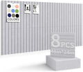 48" x 24" Cork Board Alternative, 8 Pack Felt Bulletin Board Tiles with 30 Adhesive Tabs Wall Push Pin Board for Office Classroom Bedroom Decor