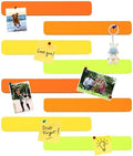8Pcs Rectangle Felt Cork Board Bar Strips with 35 Pushpins, Self-Adhesive Bulletin Board Strips for Office School Home Wall Decor Stickers Memos Schedules Photos Display -Gradual Orange