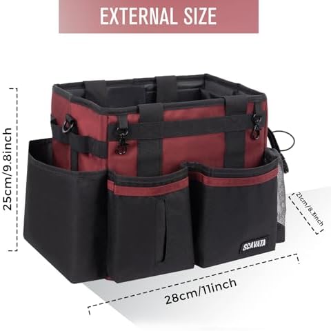 SCAVATA Compact Wearable Cleaning Caddy with Handle & Shoulder Straps