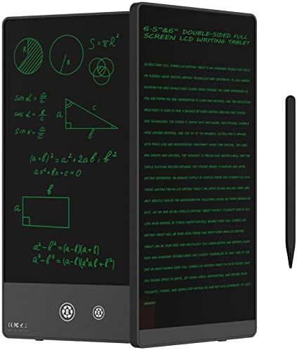 LCD Writing Tablet for Adults-6.5″&6″ LCD Writing Tablet,Double-Sided Full Screen Electronic Drawing Pad,Mini Portable Digital Notepad for School,Office,Home,Erasable,Reusable