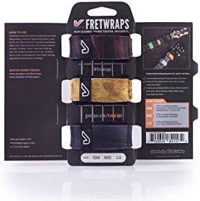 Gruv Gear Fret Wrap & Guitar Mute, Fretwrap for Acoustic, Electric & Bass | String Dampener Recording, Tapping & Practice Accessory (3 Pack, Medium Wood Prints, Fits 5 String Bass, 7 String Guitar)