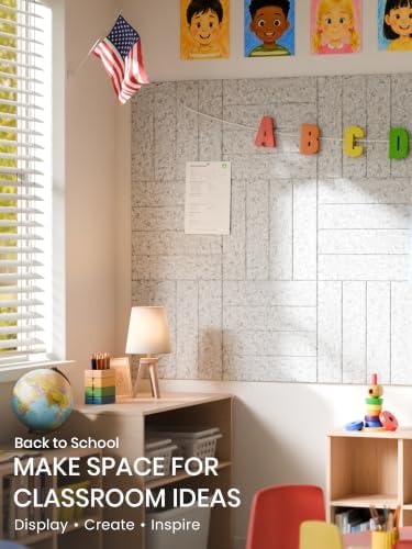 Bumusty 48" x 36" Large Cork Board Alternative, Light Gray