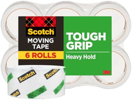 Scotch Tough Grip Moving Packing Tape, Clear, 1.88 in. x 43.7 yd.