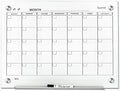 Quartet Dry Erase White Board 24"W x 18"H Glass Calendar, Magnetic Planning Board, White (GC2418F)