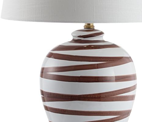 JONATHAN Y Joelie Ceramic Table Lamp Modern Coastal 29", Brown/White