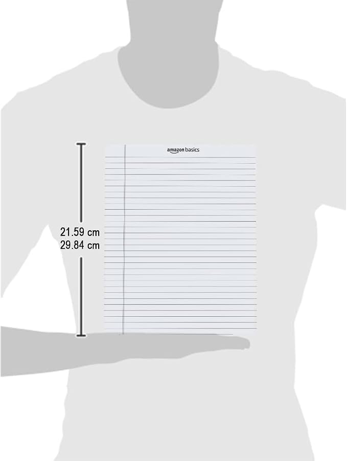 Amazon Basics Legal/Wide Ruled 8-1/2 by 11-3/4 Legal Pad, White, 600 Count (12 Pack of 50 Sheets)