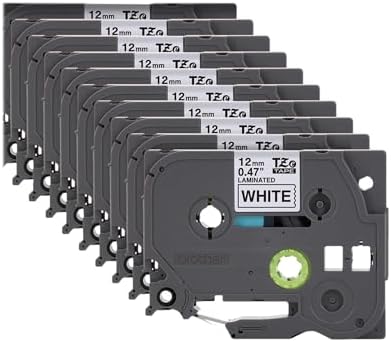Brother Genuine P-Touch, TZe-231 10-Pack Tape (TZE23110PK) ½â€ (0.47â€) x 26.2 ft. (8m) (Pack of 10) Laminated P-Touch Tape, Black on White