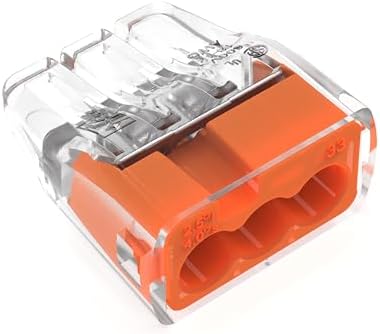 Ideal Electrical in-Sure Push-in Wire Connector, 3-Port (30-1333S), Bag of 10—Color Coded No-Twist Connectors for Solid and Stranded Wires