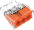 Ideal Electrical in-Sure Push-in Wire Connector, 3-Port (30-1333S), Bag of 10—Color Coded No-Twist Connectors for Solid and Stranded Wires
