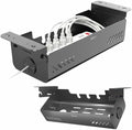 VIVO 19 inch Screw-On Under Desk Cable Management Box with Flip-Open Lid, Easy-to-Open Steel Cord and Power Strip Organizer, Cable Organizer Tray, 11lbs Capacity, Black, DESK-ACMB20-S