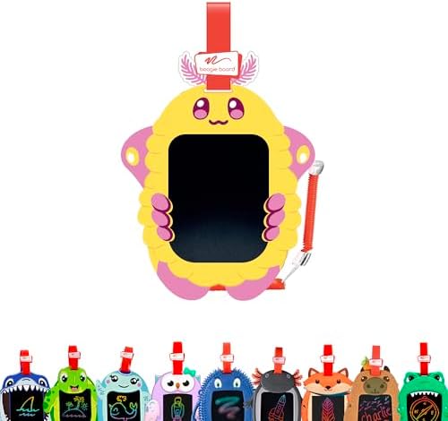 Boogie Board Sketch Pals Rosy Maple Moth 4” LCD Writing Tablet for Kids – Reusable Mess-Free Drawing Pad with Tethered Stylus – Clip-On Travel Doodle Board Toy – Ages 3+