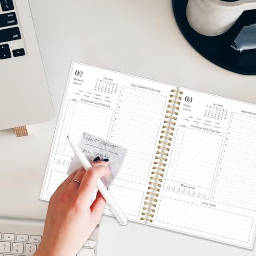 Daily Planner 2026-2027 - July 2026 to June 2027, 7" x 10", Flower