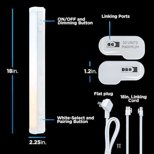 Enbrighten 18 Inch Plug in Under Cabinet Light with 5 Color Temperatures