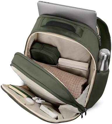 Samsonite Paralux Everyday Backpack - Laptop & Tablet Backpack with 5 Compartments, Removable TecKit™ Pouch, Microsuede Trim, Water Bottle Pockets - Work, Commute & Travel Bag - Olive