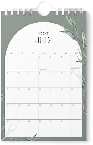 Karto Small Wall Calendar 2026-2027 6x9 in - Boho Greenery