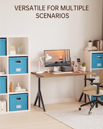 Oterri File Organizer with Lid, File Box, File Cabinet for Letter File Folder Storage, Hanging File Organizer for Office/Decor/Home,Document Organizer, 1 Pack,Calamine Blue+Cobalt Green-Box Only