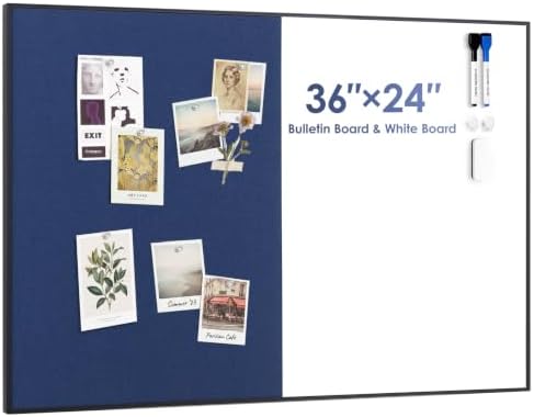 ARCOBIS Cork Board White Board Combo for Wall